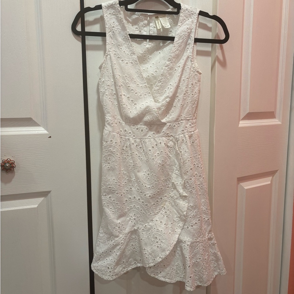 Japna White Eyelet Mini Dress